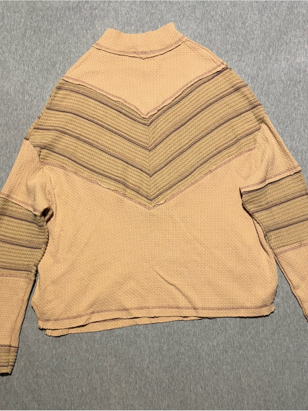 Miss Me Retro Chevron Long Sleeve Mock Neck Top